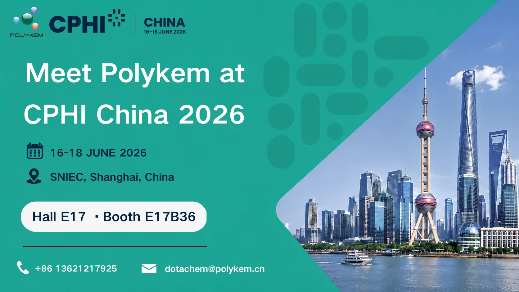 Polykem le taispeáint ag CPHI & PMEC China 2026